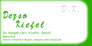 dezso kiefel business card